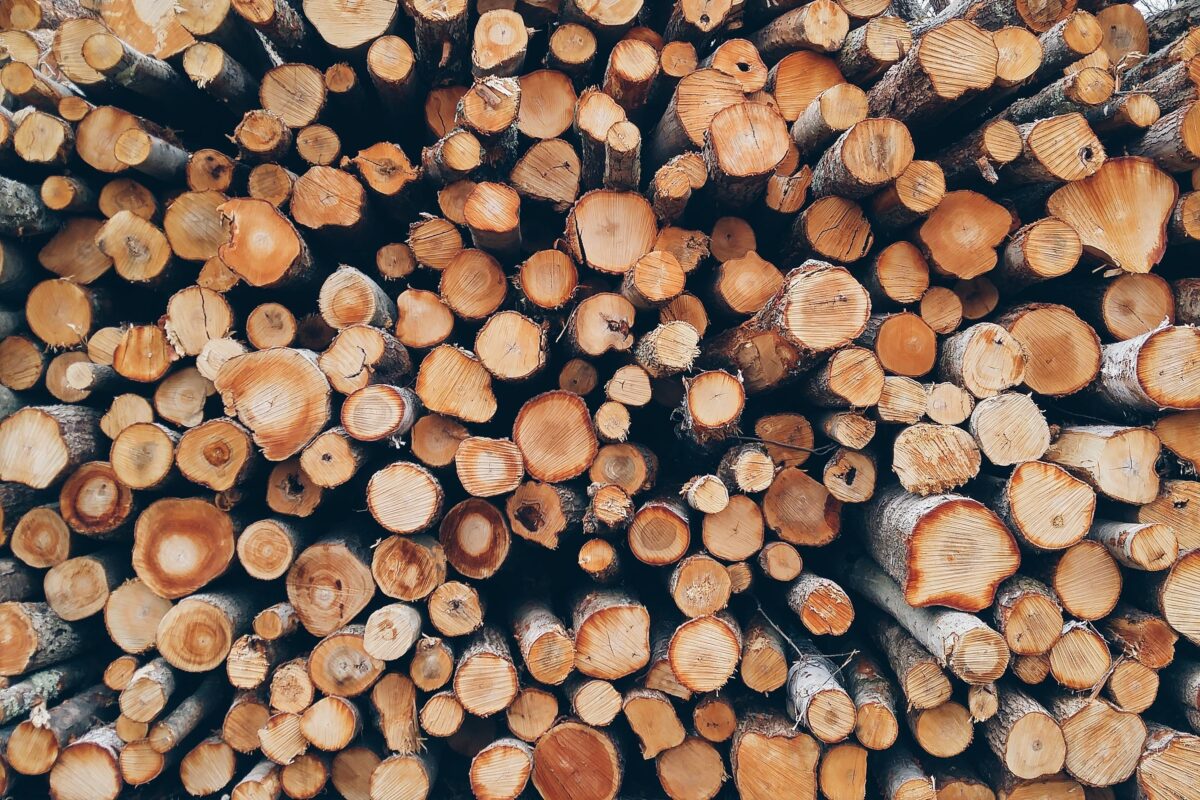 Gestapeltes Holz, perfekt für Räucherchips